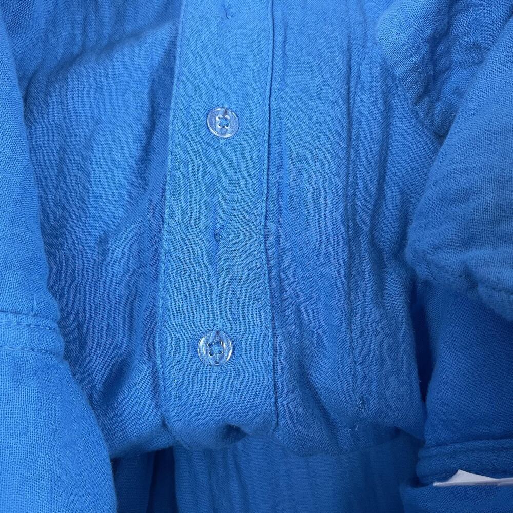 Lane Bryant Tunic Womens 18/20 Blue Button-Up Long Sleeve 100% Cotton Relaxed - Picture 4 of 10